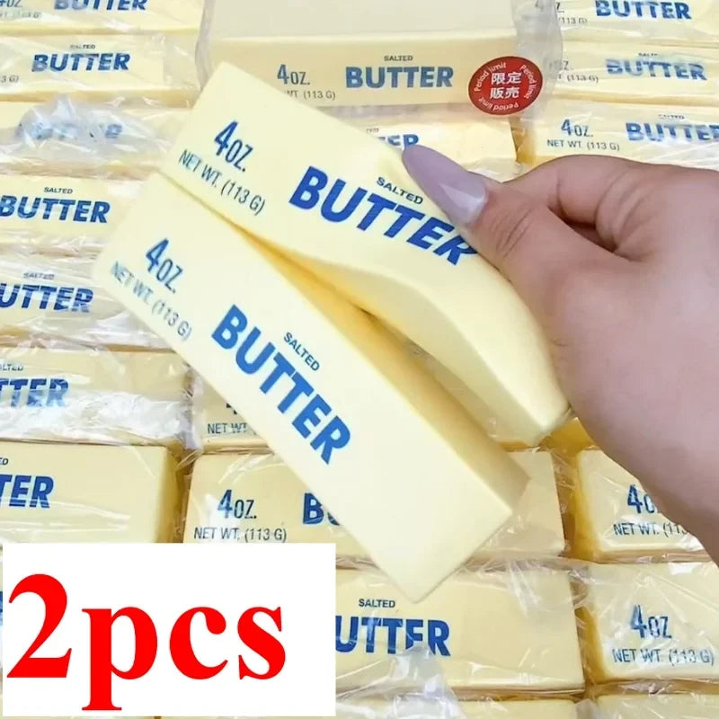 Soft Slow Rebound Butter Stick Squeezing Toy Realistic Butter Sticks Decompression Fidget Toy