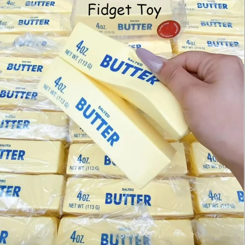 Soft Slow Rebound Butter Stick Squeezing Toy Realistic Butter Sticks Decompression Fidget Toy