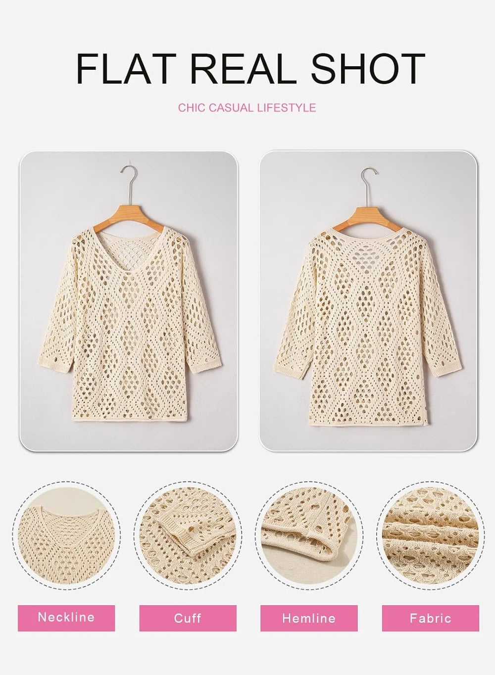 Hollow Knit Crochet Pullover